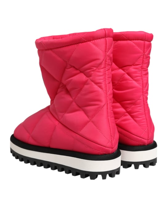 Botas de media caña acolchadas de viscosa rosas y blancas Dolce & Gabbana - Image 6
