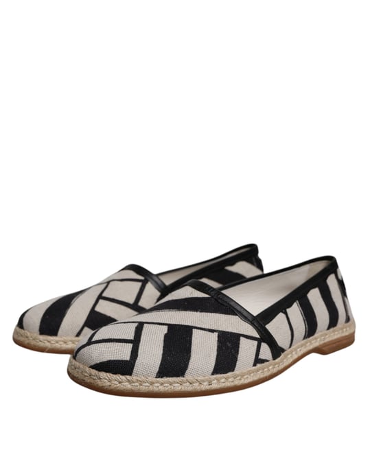 Zapatos de esparto sin cordones de rayas negras y blancas Dolce & Gabbana - Image 3