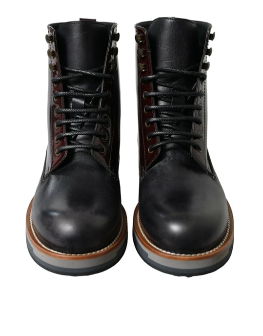 Botas de combate militares de cuero negro Dolce & Gabbana - Image 2