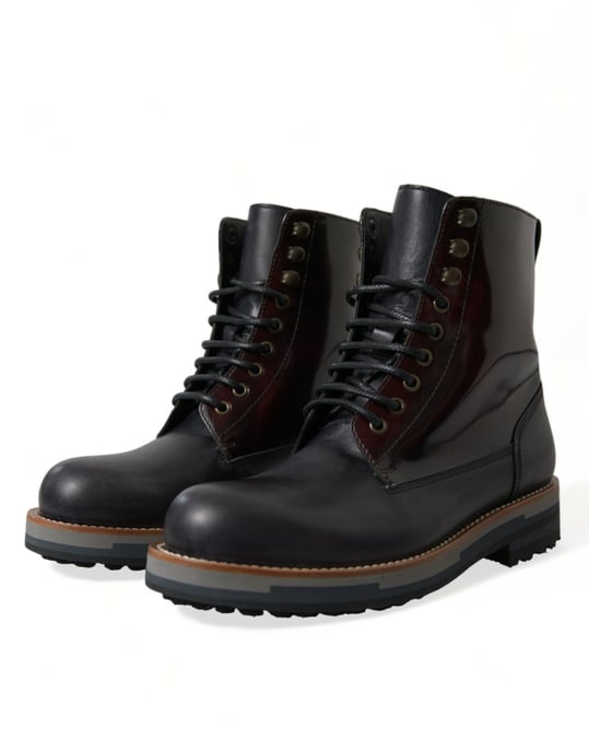 Botas de combate militares de cuero negro Dolce & Gabbana - Image 3