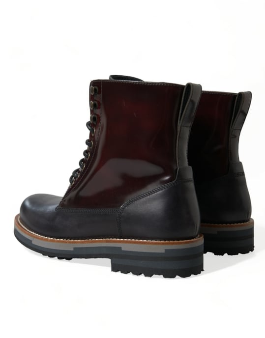 Botas de combate militares de cuero negro Dolce & Gabbana - Image 4