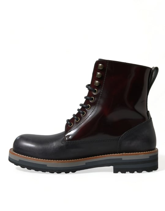 Botas de combate militares de cuero negro Dolce & Gabbana - Image 5