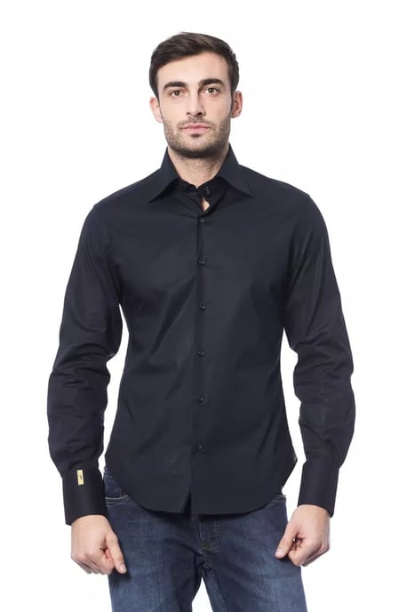 Camisa de Hombre Azul de Algodón Billionaire Italian Couture - Image 1
