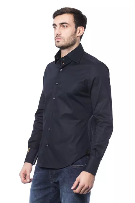 Camisa de Hombre Azul de Algodón Billionaire Italian Couture - Image 2