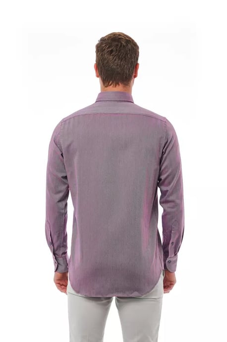 Camisa de Hombre de Algodón Burdeos Bagutta - Image 4