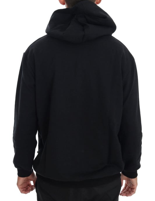 Sudadera con capucha de algodón negra casual de gimnasio Daniele Alessandrini - Image 2