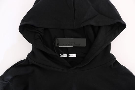 Sudadera con capucha de algodón negra casual de gimnasio Daniele Alessandrini - Image 3