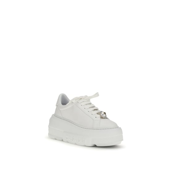 Zapatillas Plataforma Bos Taurus de Cuero de Ternera Blanco Casadei - Image 2