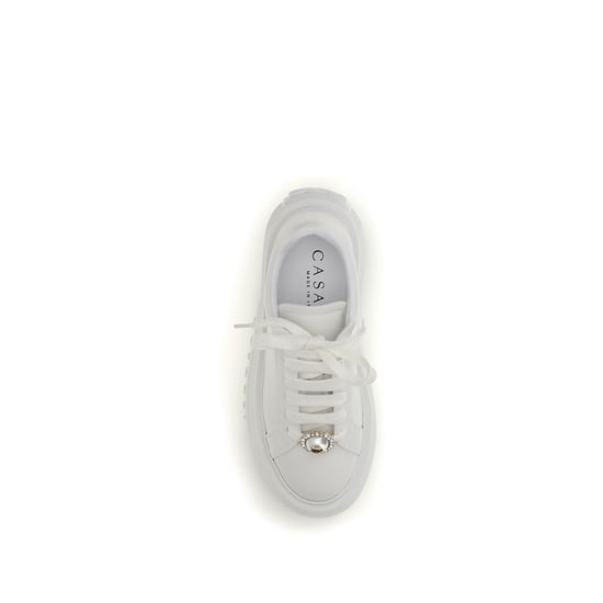 Zapatillas Plataforma Bos Taurus de Cuero de Ternera Blanco Casadei - Image 4