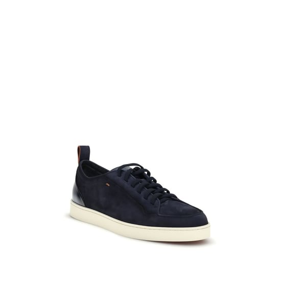 Zapatillas bajas Santoni de cuero de ternera azul Bos Taurus - Image 2