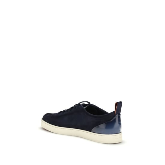Zapatillas bajas Santoni de cuero de ternera azul Bos Taurus - Image 3