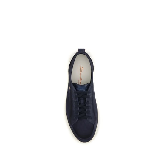 Zapatillas bajas Santoni de cuero de ternera azul Bos Taurus - Image 4