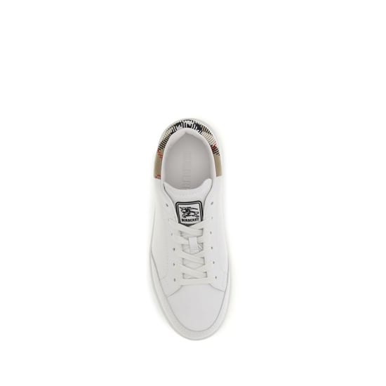Zapatillas bajas Burberry de cuero blanco de ternera Bos Taurus - Image 4