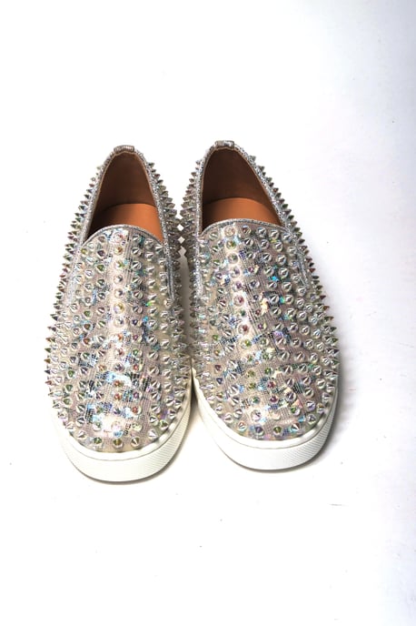 Zapatilla plana mujer Christian Louboutin White Ab/Ruleta Clear Ab Roller Boat - Image 3