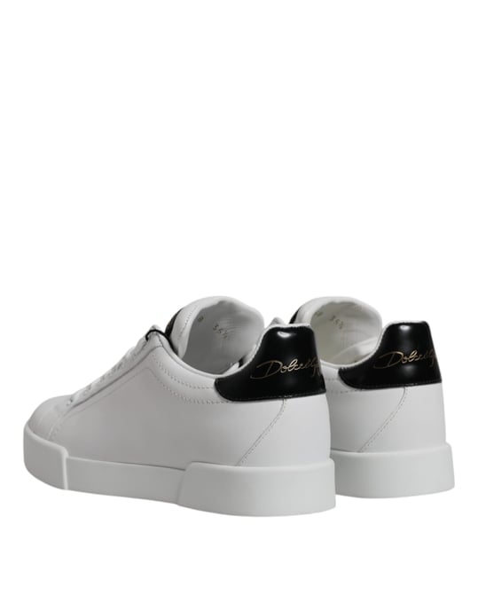 Zapatillas Clásicas de Cuero Blanco Dolce & Gabbana de Corte Bajo - Image 5