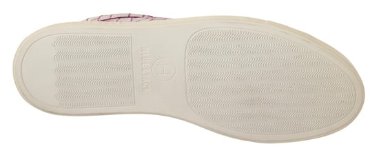 HIDE & JACK Zapatillas Casual de Cuero Blanco Burdeos con Cordones - Image 3