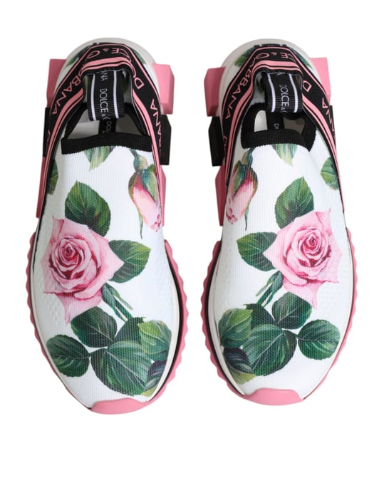 Zapatillas Sorrento con estampado de rosa blanca de Dolce & Gabbana - Image 4