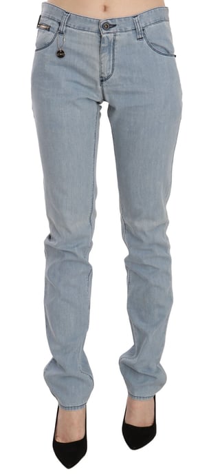Jeans de mezclilla ajustados de cintura media Light Blue de Costume National - Image 2