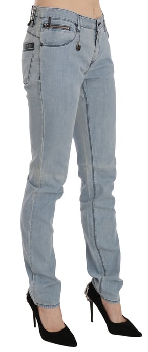 Jeans de mezclilla ajustados de cintura media Light Blue de Costume National - Image 3