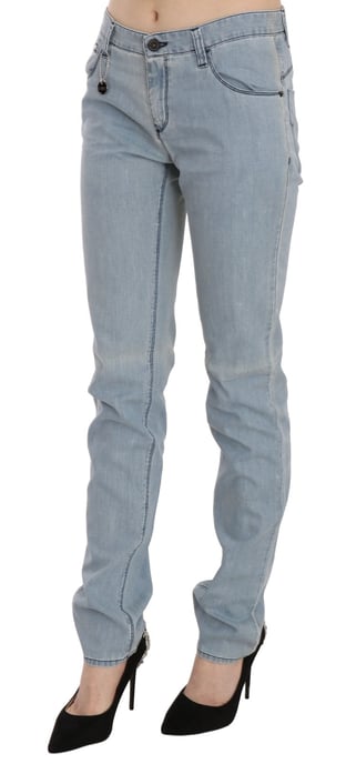 Jeans de mezclilla ajustados de cintura media Light Blue de Costume National - Image 4
