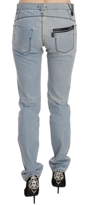 Jeans de mezclilla ajustados de cintura media Light Blue de Costume National - Image 5