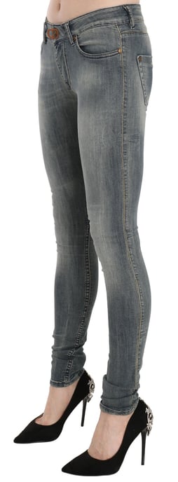 Jeans Casual Ajustados de Mezclilla de Cintura Baja Lavados Azules PLEIN SUD - Image 4