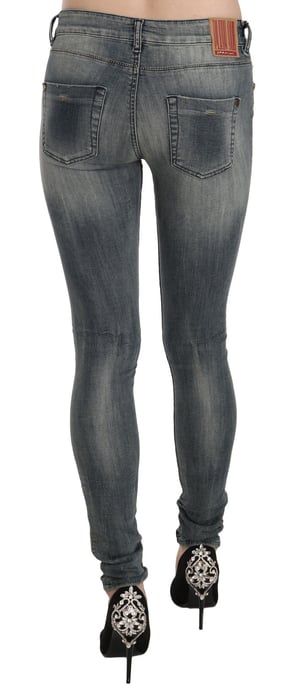 Jeans Casual Ajustados de Mezclilla de Cintura Baja Lavados Azules PLEIN SUD - Image 5