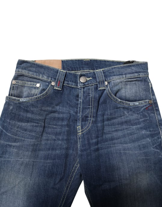 Jeans de mezclilla para hombre ajustados de lavado azul Dondup - Image 5