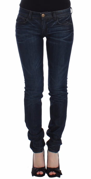 Pantalones de mezclilla ajustados de Ermanno Scervino en azul, pierna estrecha y stretch - Image 1