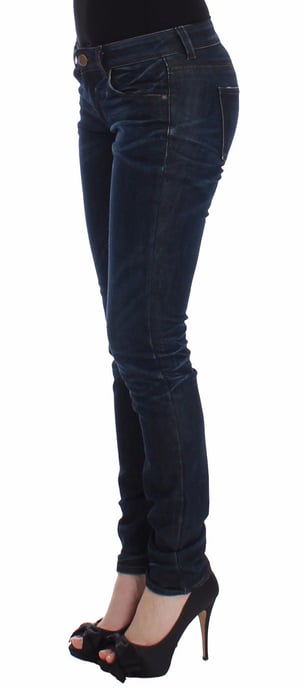 Pantalones de mezclilla ajustados de Ermanno Scervino en azul, pierna estrecha y stretch - Image 2