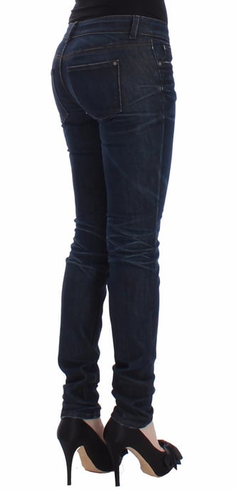 Pantalones de mezclilla ajustados de Ermanno Scervino en azul, pierna estrecha y stretch - Image 4