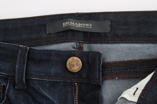 Pantalones de mezclilla ajustados de Ermanno Scervino en azul, pierna estrecha y stretch - Image 6