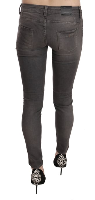 Jeans Skinny de Cintura Baja Lavados en Gris de Costume National - Image 4