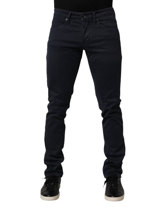 Pantalones Vaqueros Ajustados de Algodón Negros Siviglia de Cintura Media para Hombre - Image 1
