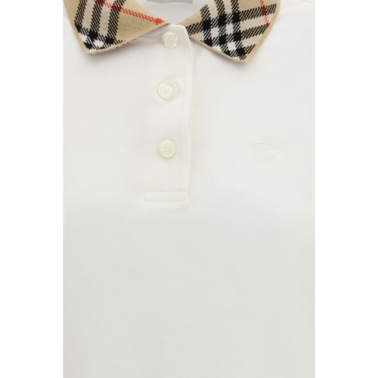 Camisa Polo de Algodón Blanca Burberry - Image 3
