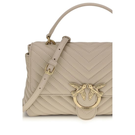 Cartera PINKO de piel de becerro beige Bos Taurus - Image 4
