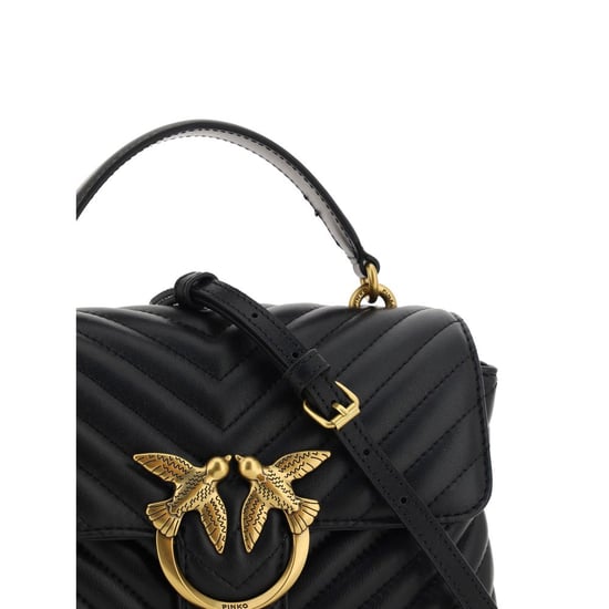 Bolso PINKO de cuero de ternera negro Bos Taurus - Image 4