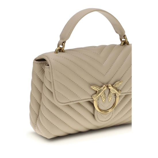 PINKO Bolso de Cuero de Ternera Beige Bos Taurus - Image 3