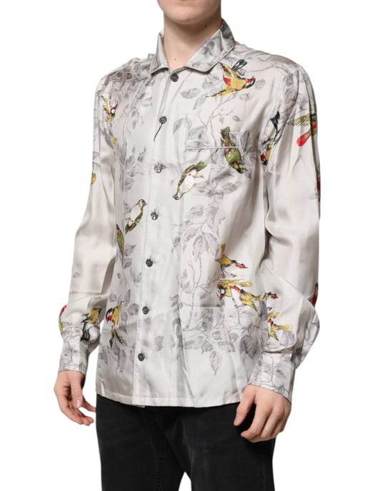 Camisa de botones de seda impresa multicolor de Dolce & Gabbana - Image 2