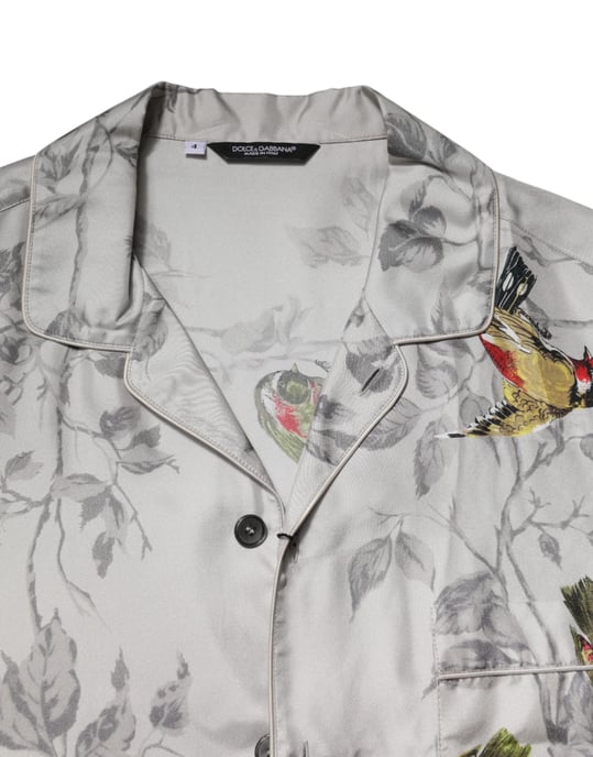 Camisa de botones de seda impresa multicolor de Dolce & Gabbana - Image 4