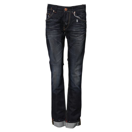 Jeans de mezclilla acampanados de algodón azul lavado de cintura media Acht - Image 5