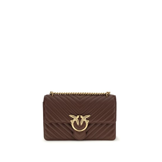 Bolso de Hombro Bos Taurus de Cuero de Ternera Marrón PINKO - Image 1