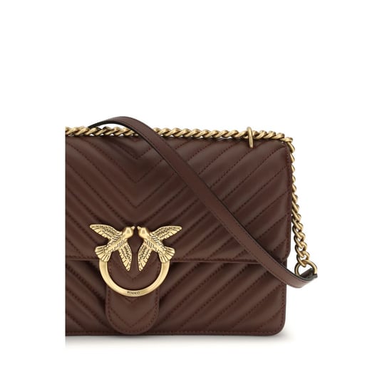 Bolso de Hombro Bos Taurus de Cuero de Ternera Marrón PINKO - Image 3