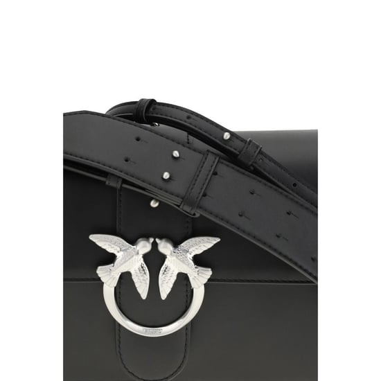 Bolso de Hombro de Cuero Negro PINKO - Image 4