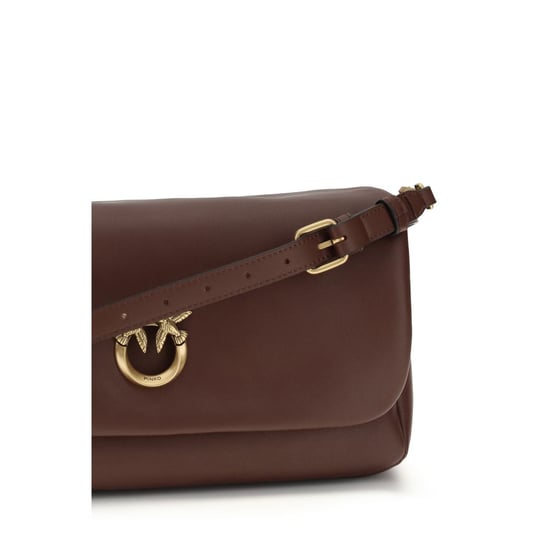 Bolso de Hombro PINKO de Cuero de Ternera Marrón Bos Taurus - Image 4
