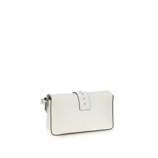 Bolso de hombro de cuero blanco PINKO - Image 3