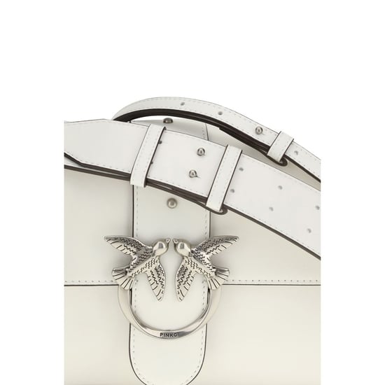 Bolso de hombro de cuero blanco PINKO - Image 4