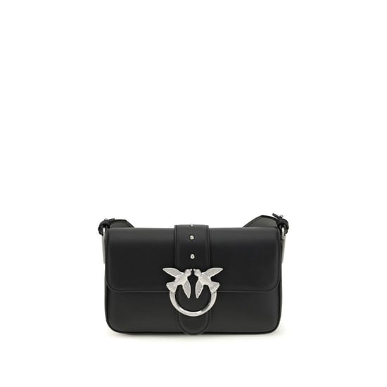Bolso de hombro PINKO de piel de ternera negra Bos Taurus - Image 1