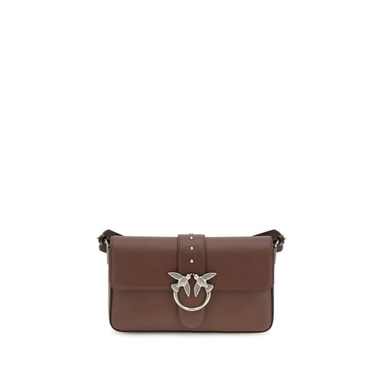 Bolso de Hombro de Cuero Marrón PINKO - Image 1