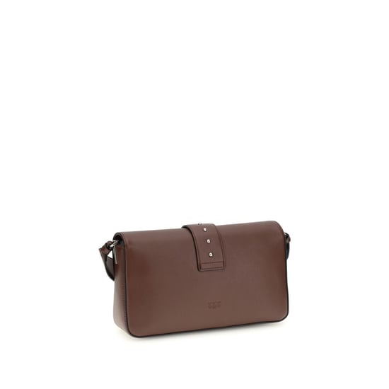 Bolso de Hombro de Cuero Marrón PINKO - Image 3